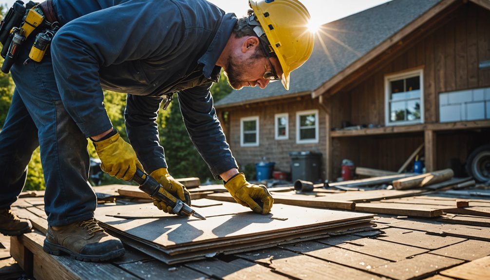 Blocked soffit vent on 1960s Cape Cod style home in Avenel NJ showing insulation obstruction requiring professional repair